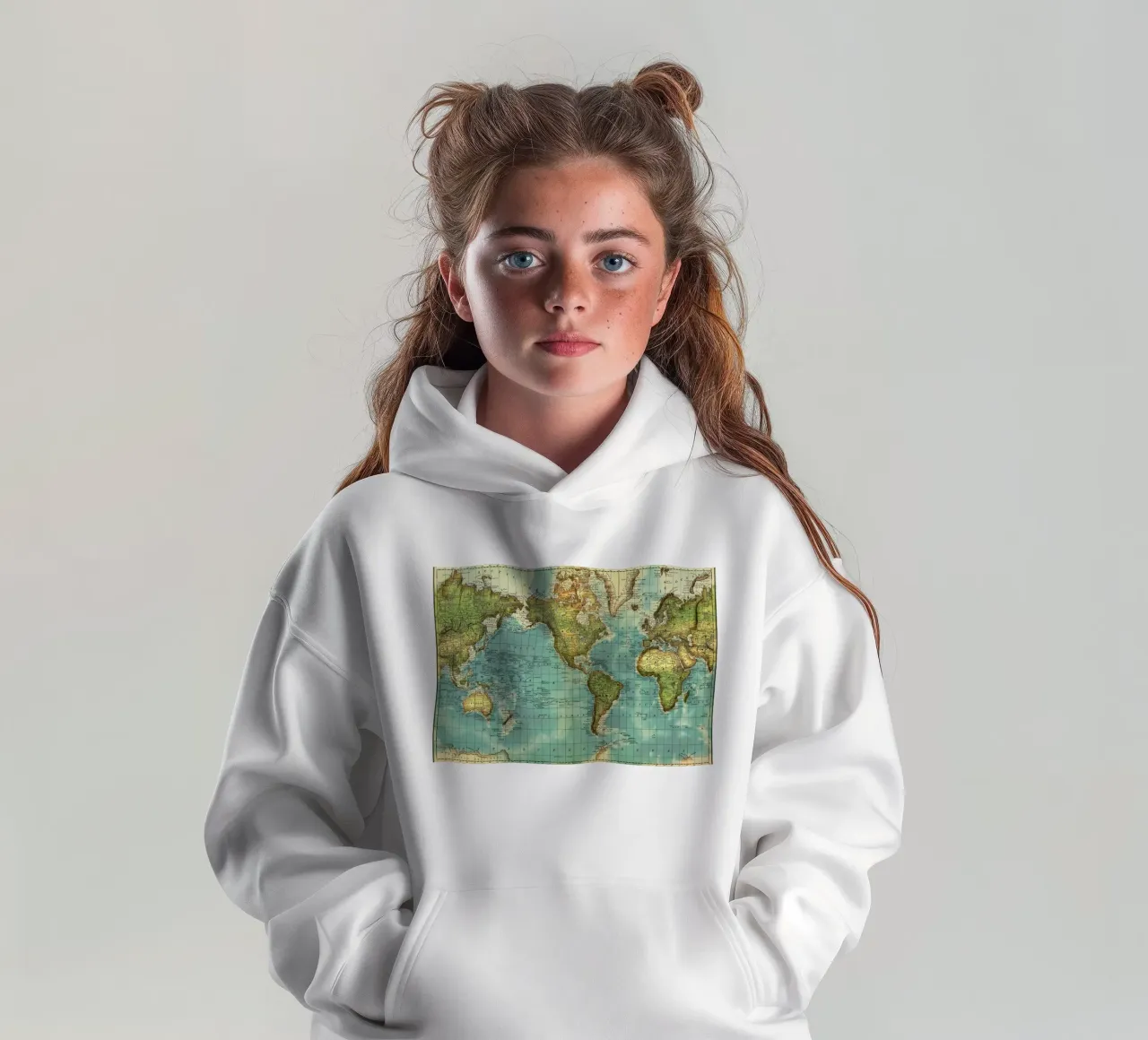 Map of the World kids hoodie by Aiden Garcia