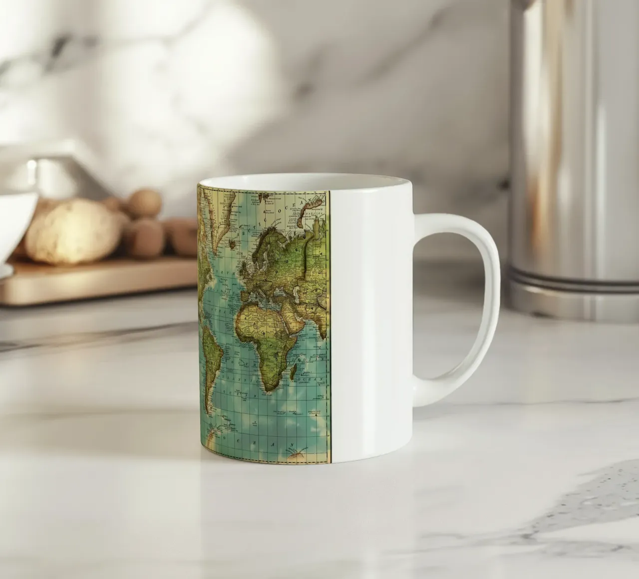 Mappa del mondo tazza in ceramica da Aiden Garcia