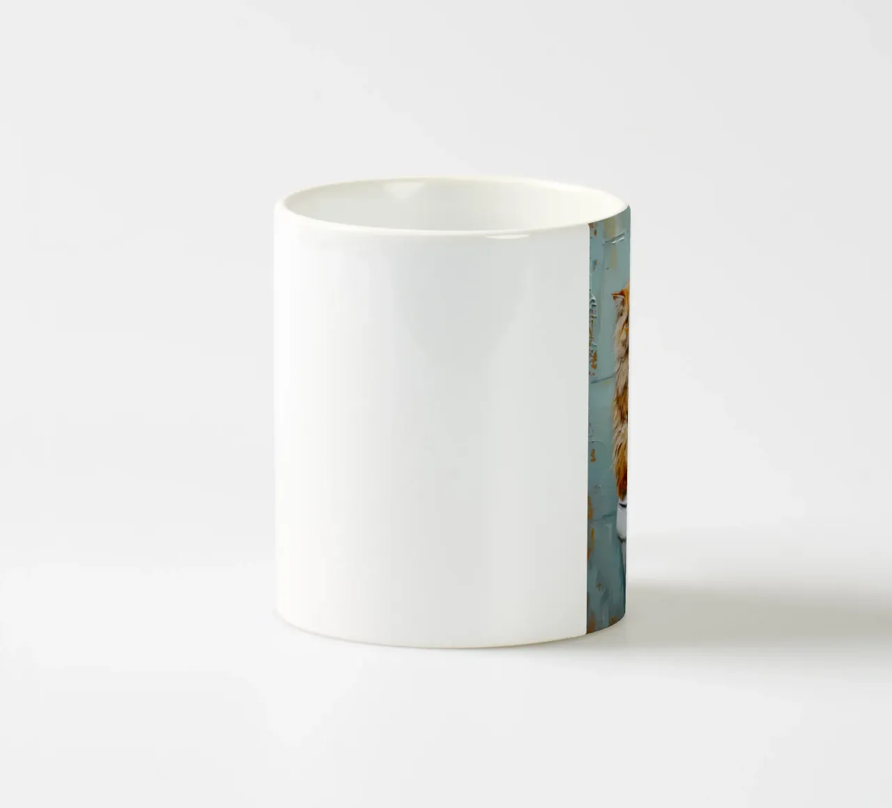 Cat Reading Newspaper on Toilet ceramic mug by Adrian Patel