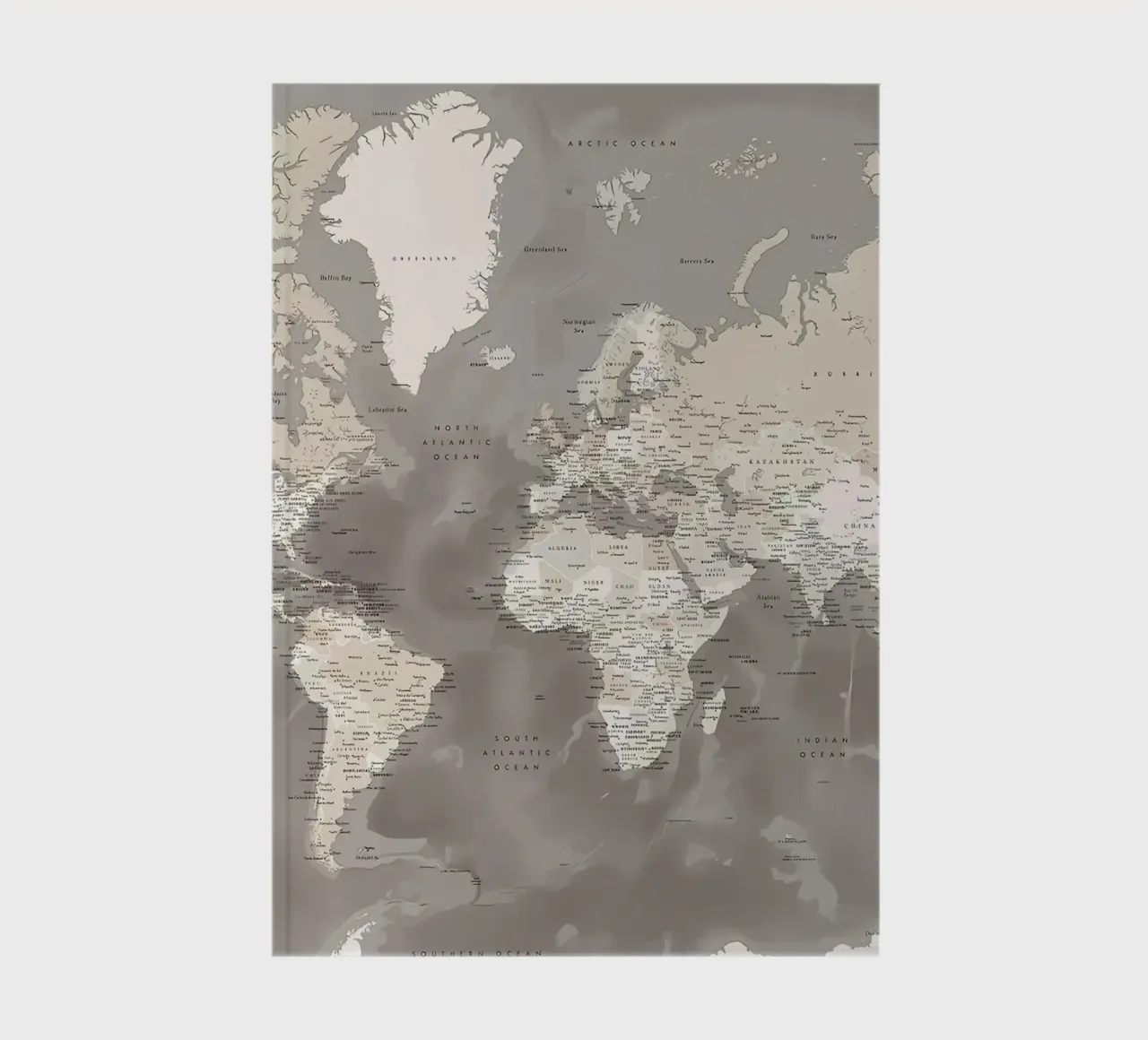 Davey detailed world map notebook by Aiden Garcia