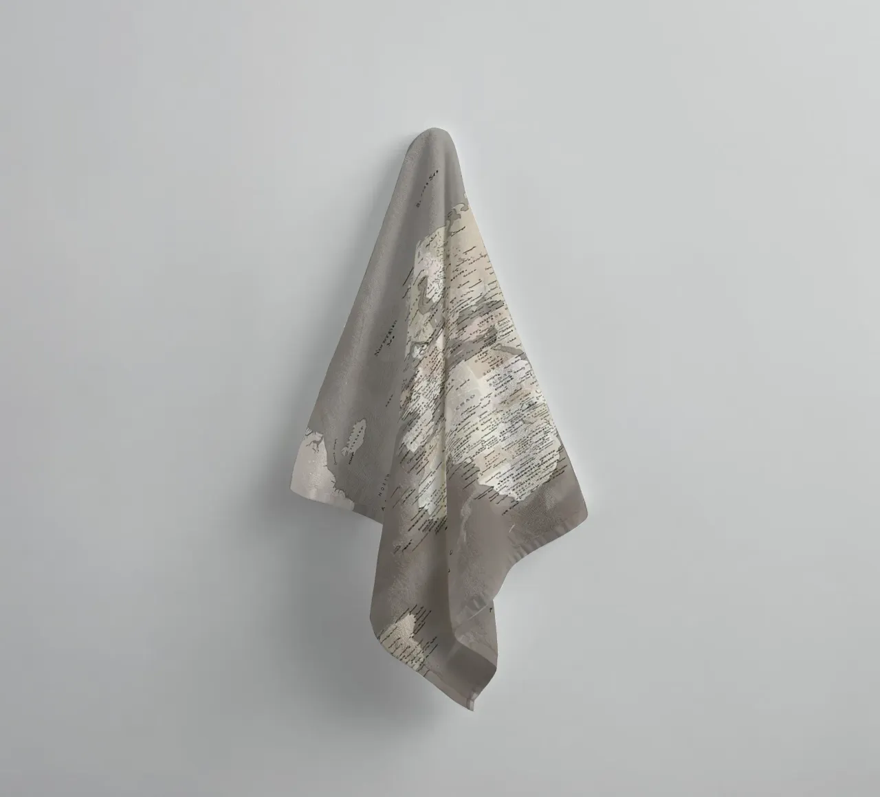 Davey detailed world map towel by Aiden Garcia