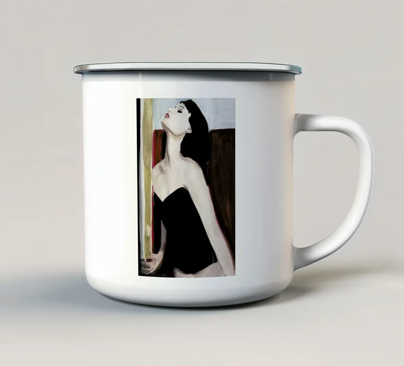 Deferred enamel mug by Victoria Verbaan