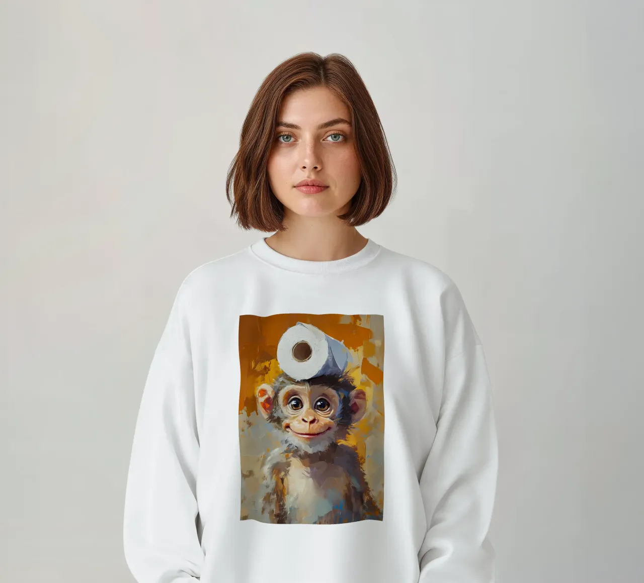 Scimmia con cappello di carta igienica felpa da Adrian Patel