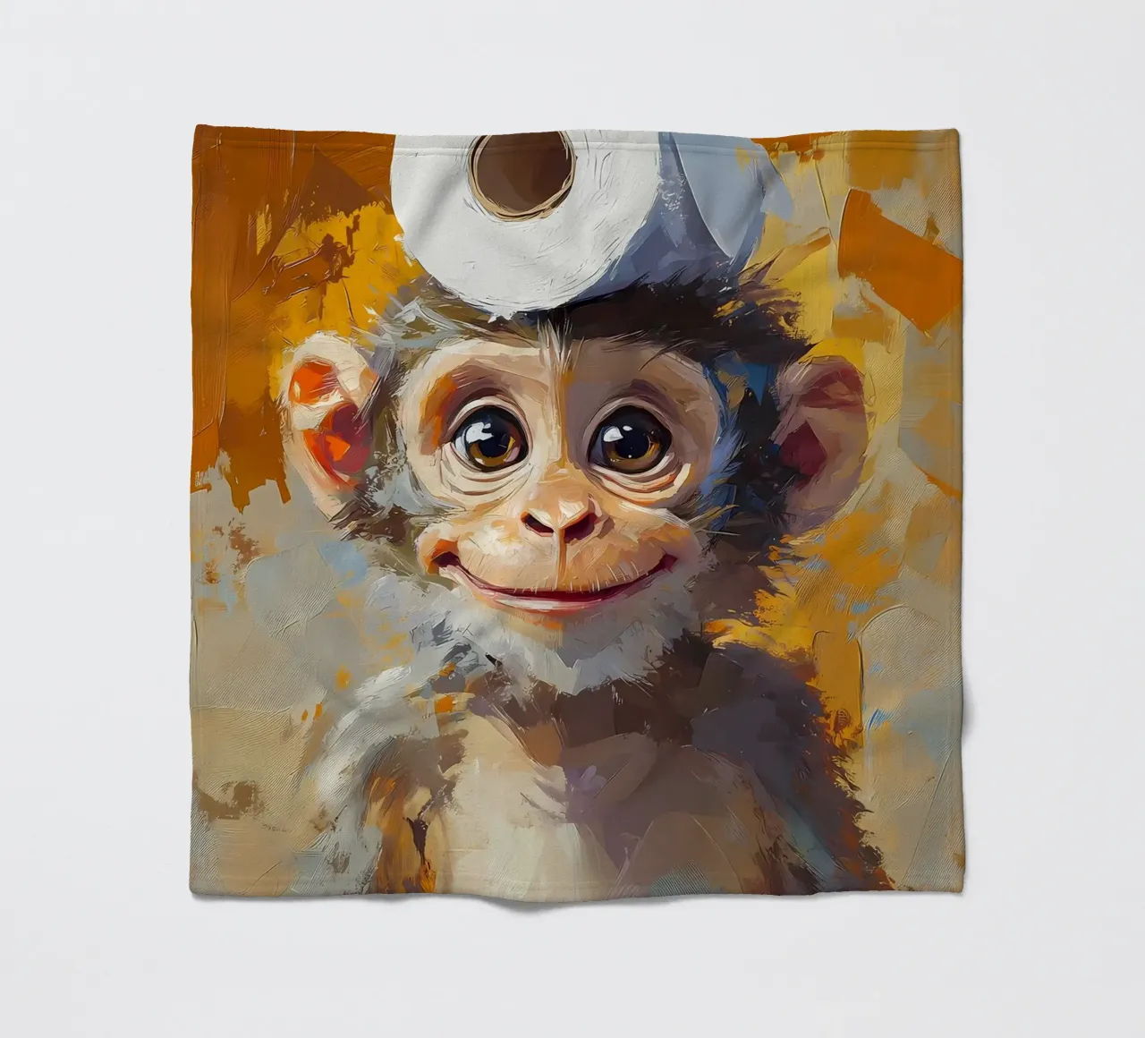 Scimmia con cappello di carta igienica coperta in pile da Adrian Patel