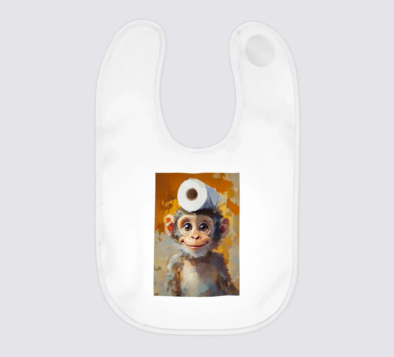 Scimmia con cappello di carta igienica bavaglino da Adrian Patel