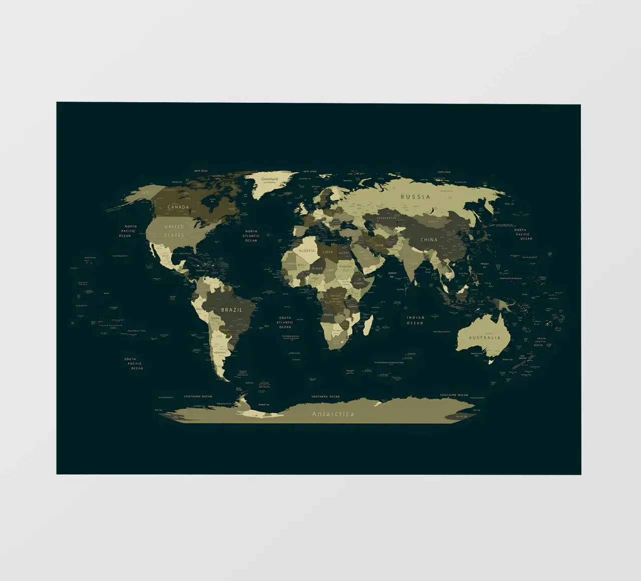 Mappa del mondo dettagliata telo in pvc da Aiden Garcia