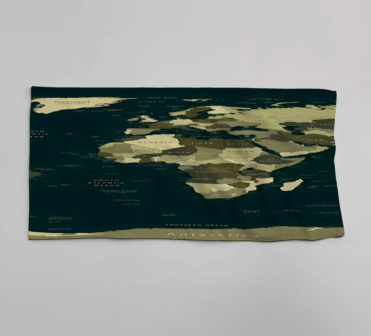 Mappa del mondo dettagliata asciugamano da bagno da Aiden Garcia