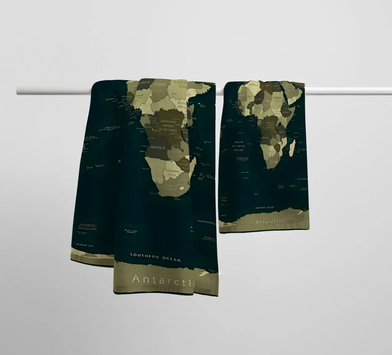 Mappa del mondo dettagliata asciugamano da bagno da Aiden Garcia