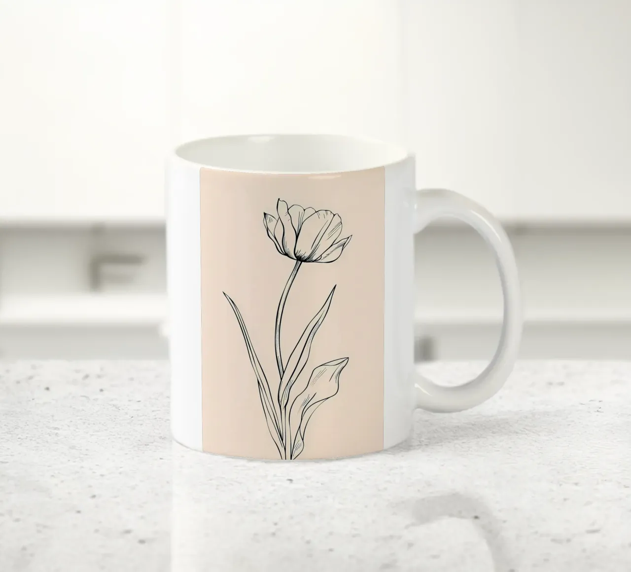 Line Art Fiore Tulipano tazza in ceramica da Nicholas Campbell