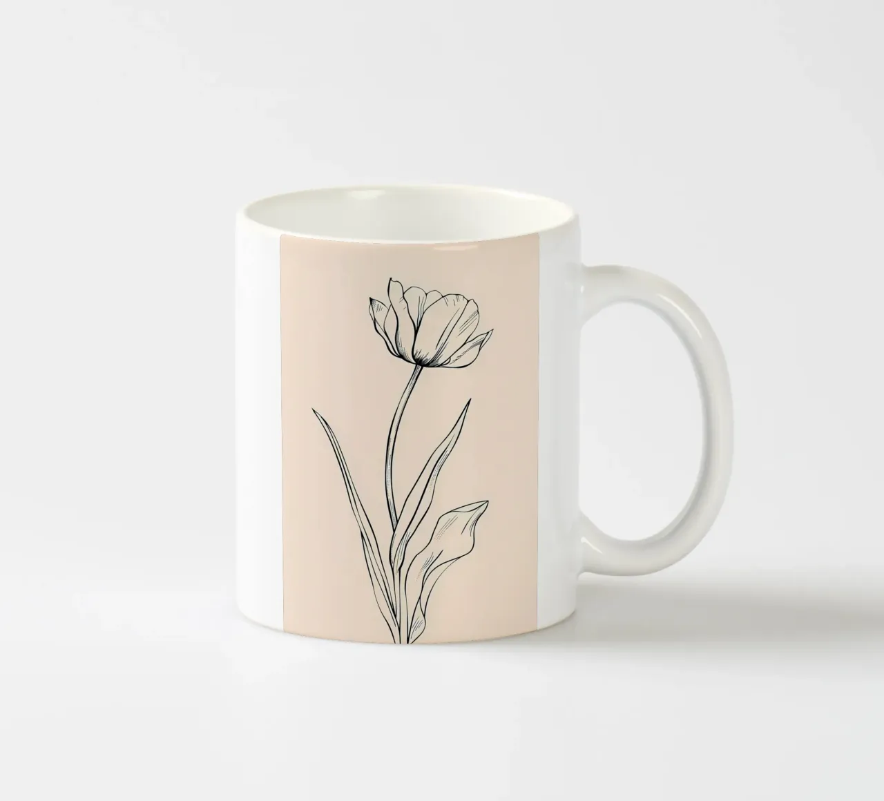 Line Art Fiore Tulipano tazza in ceramica da Nicholas Campbell