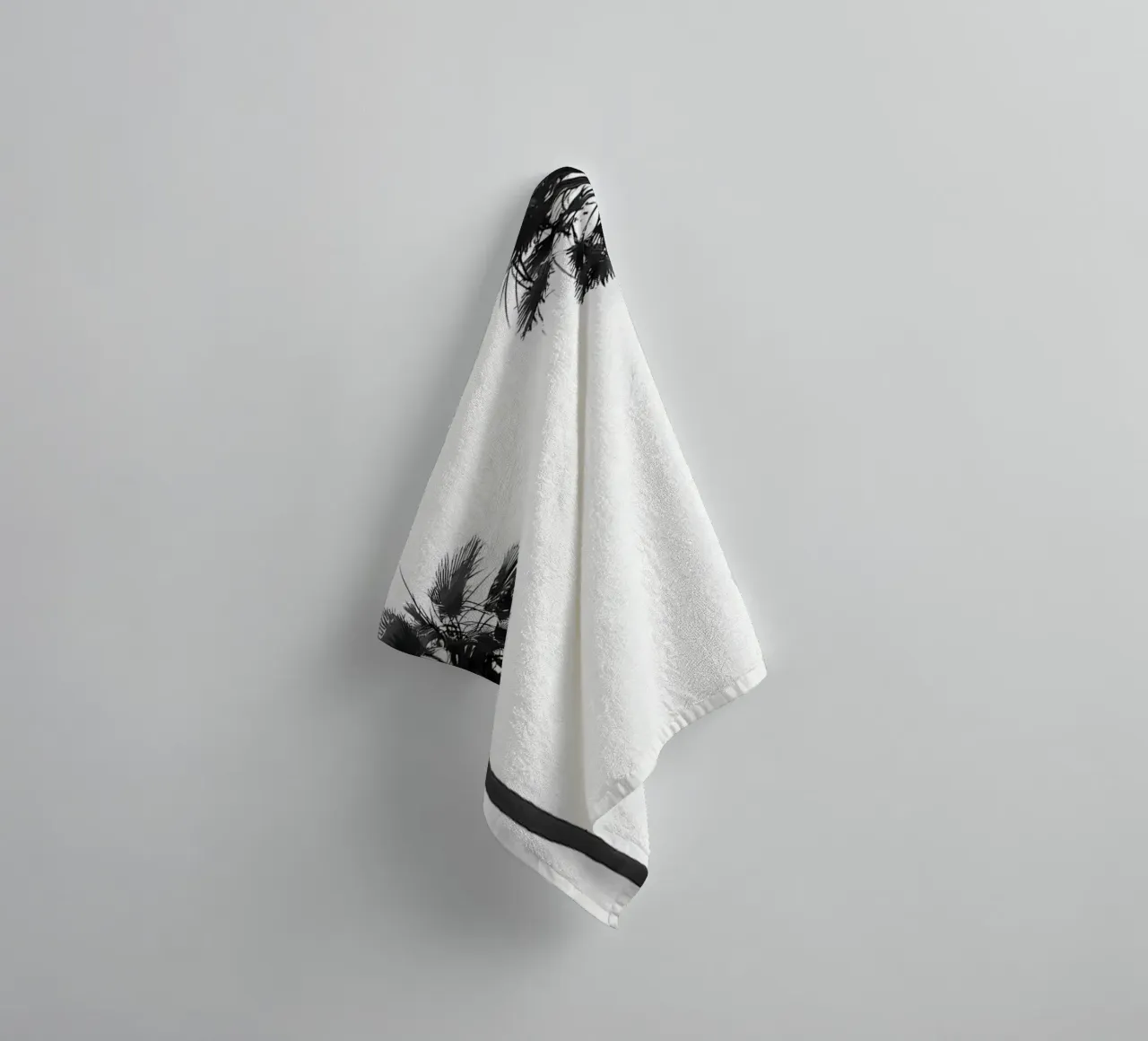 Palm trees by the sea towel by Matthew Katz