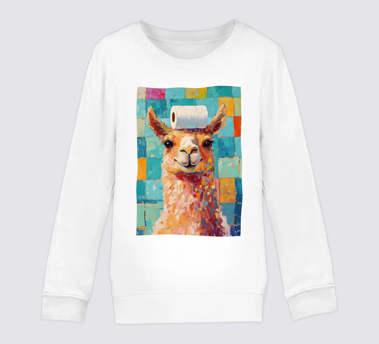 Lama con cappello di carta igienica felpa bambino da Adrian Patel