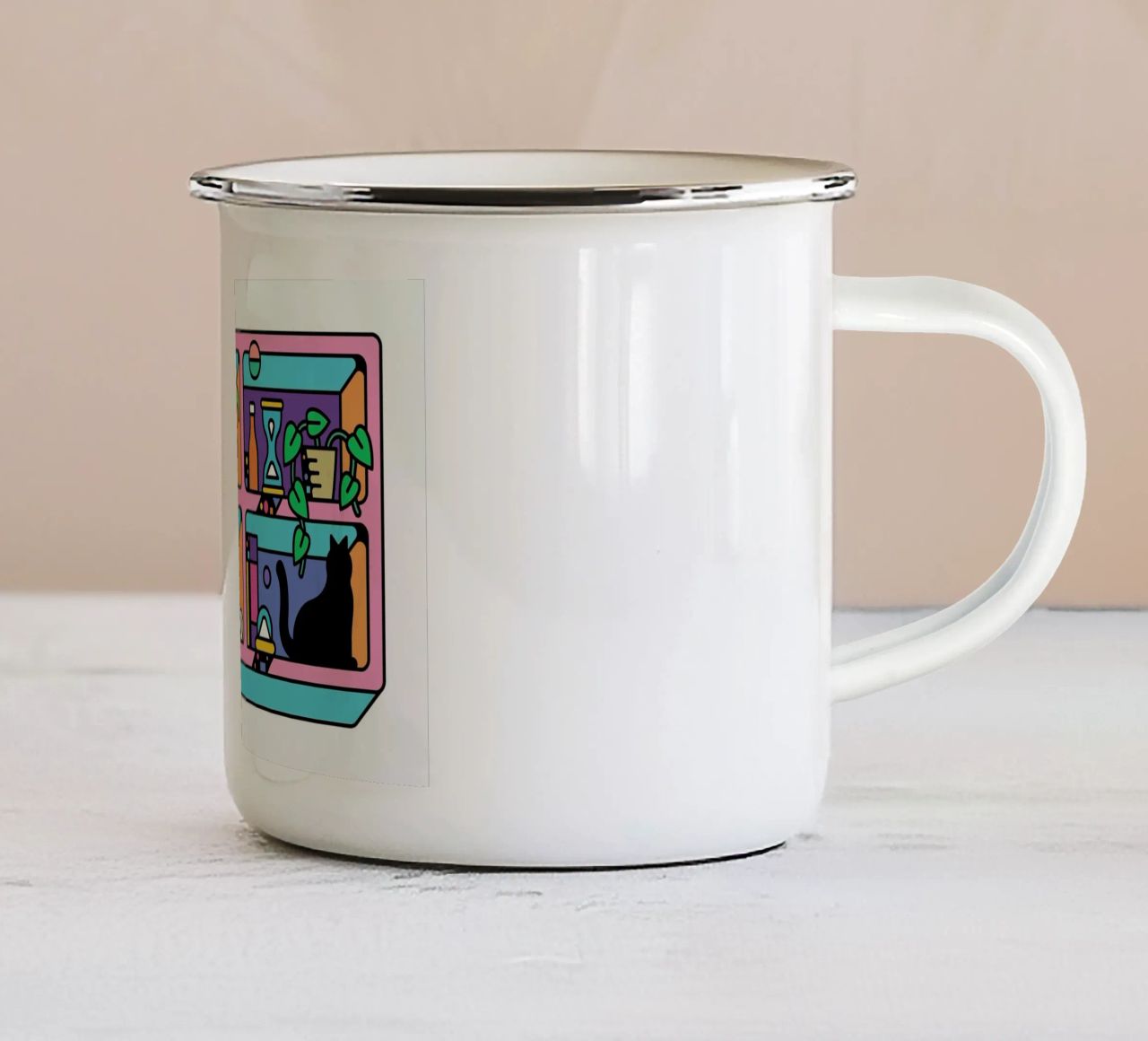 The Reader tazza in smalto da Tyler Dale