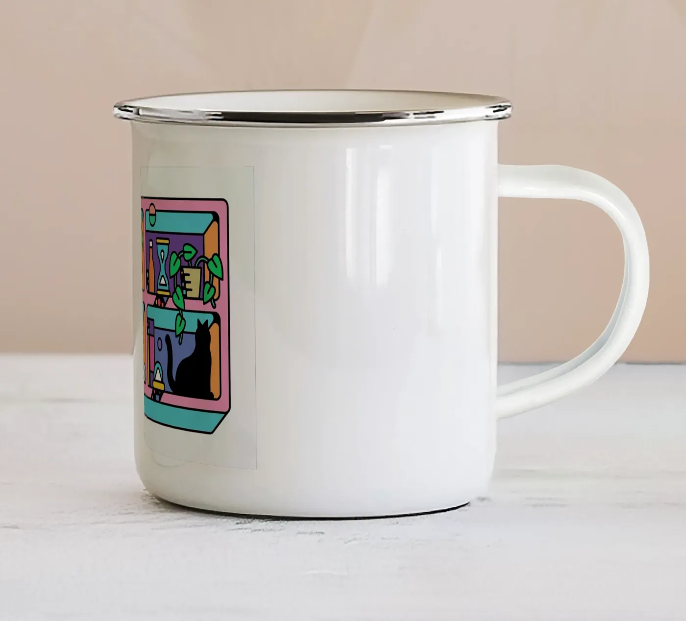 The Reader enamel mug by Tyler Dale