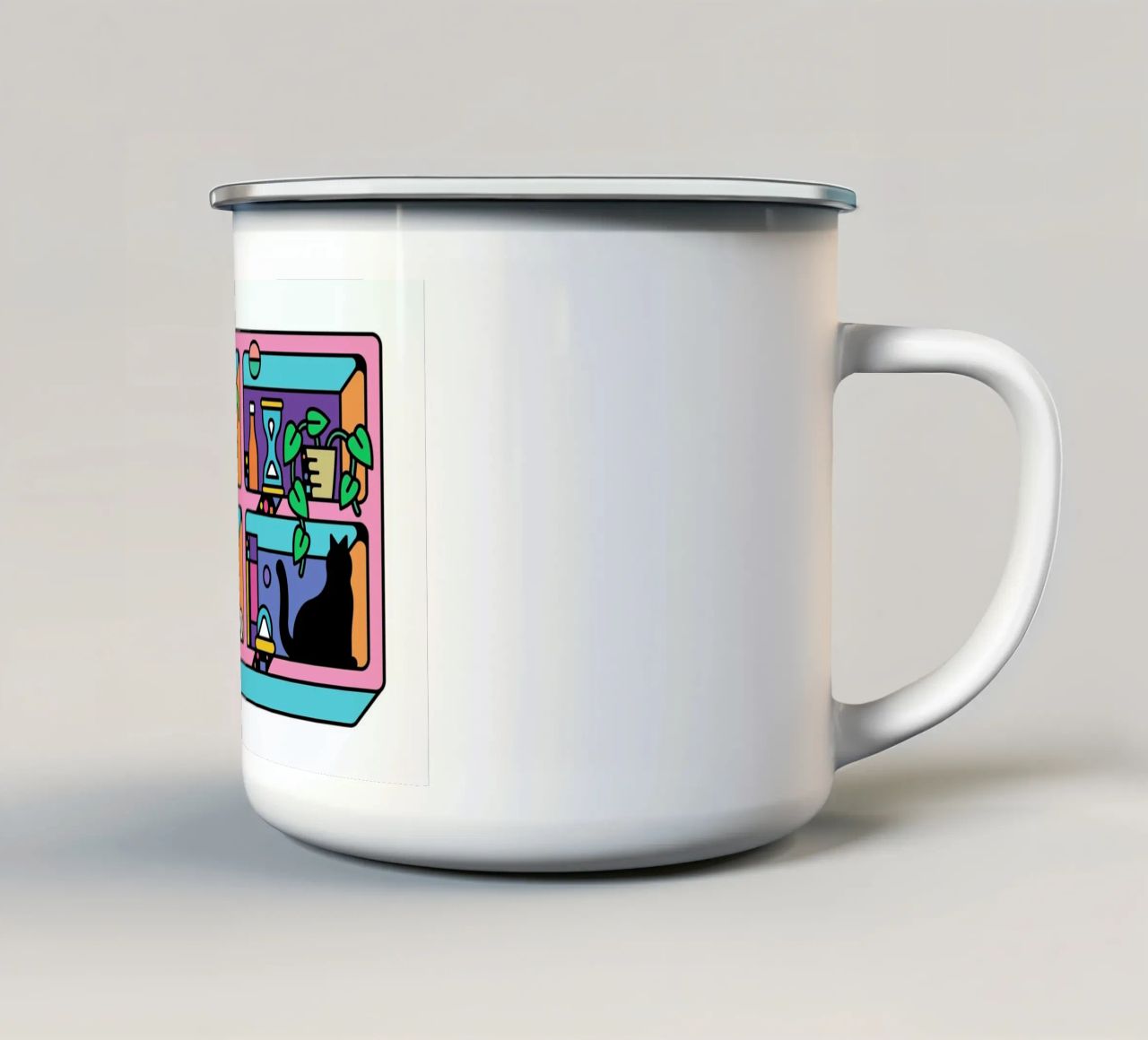 The Reader tazza in smalto da Tyler Dale