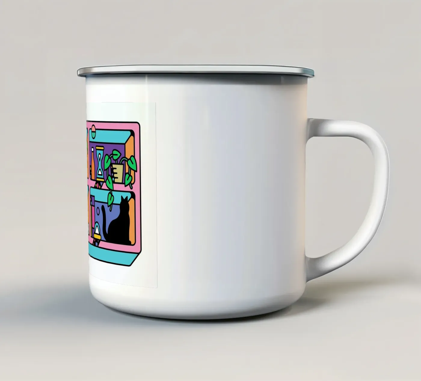 The Reader enamel mug by Tyler Dale