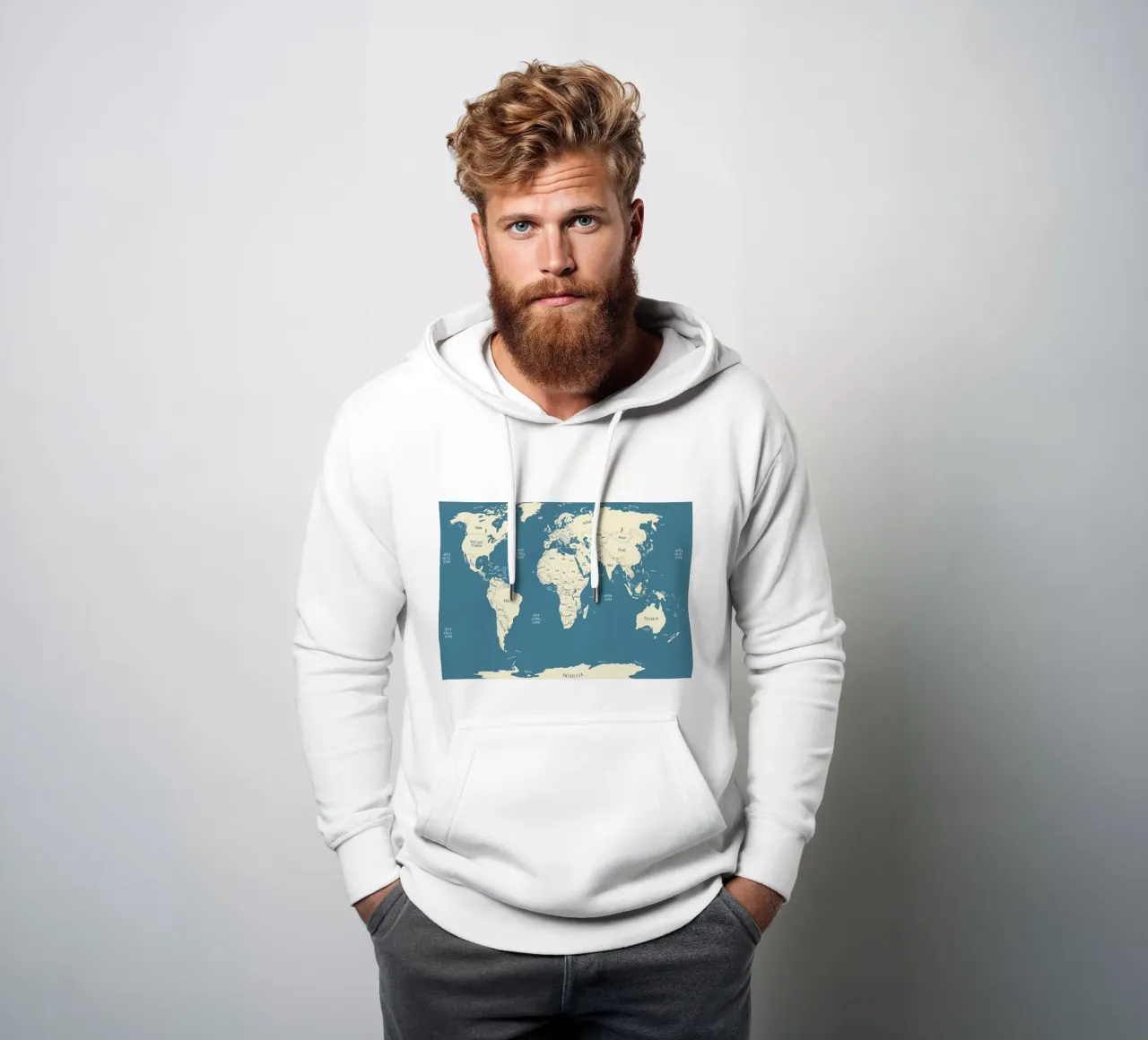 Mappa del mondo felpa con cappuccio da Aiden Garcia