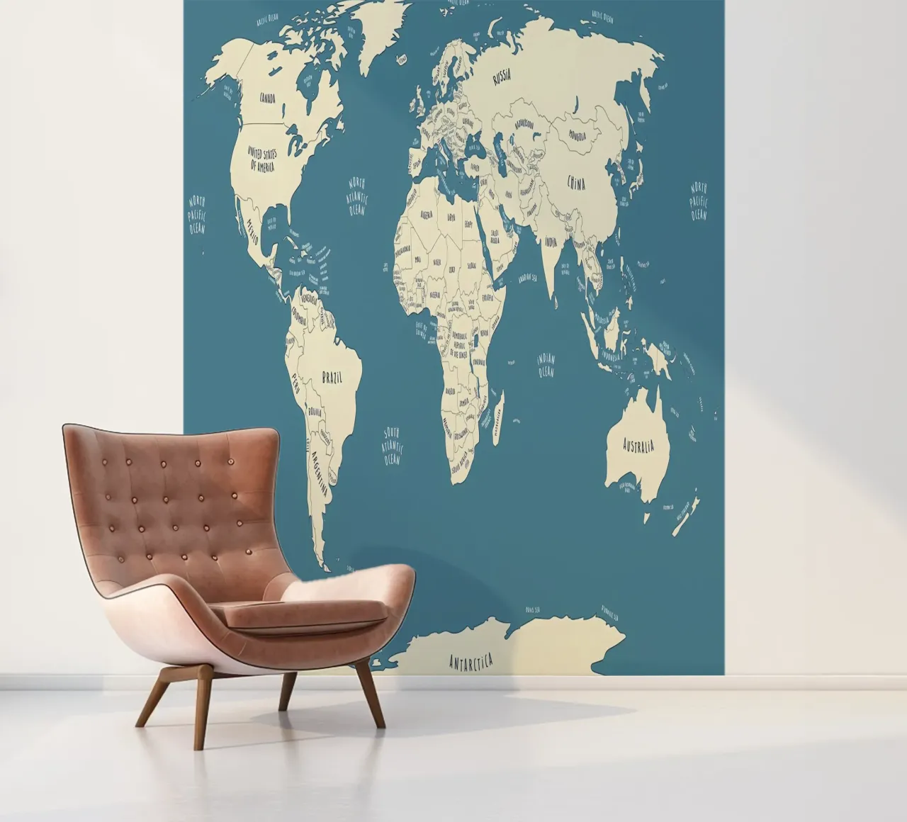 Wereld Kaart fotobehang van Aiden Garcia