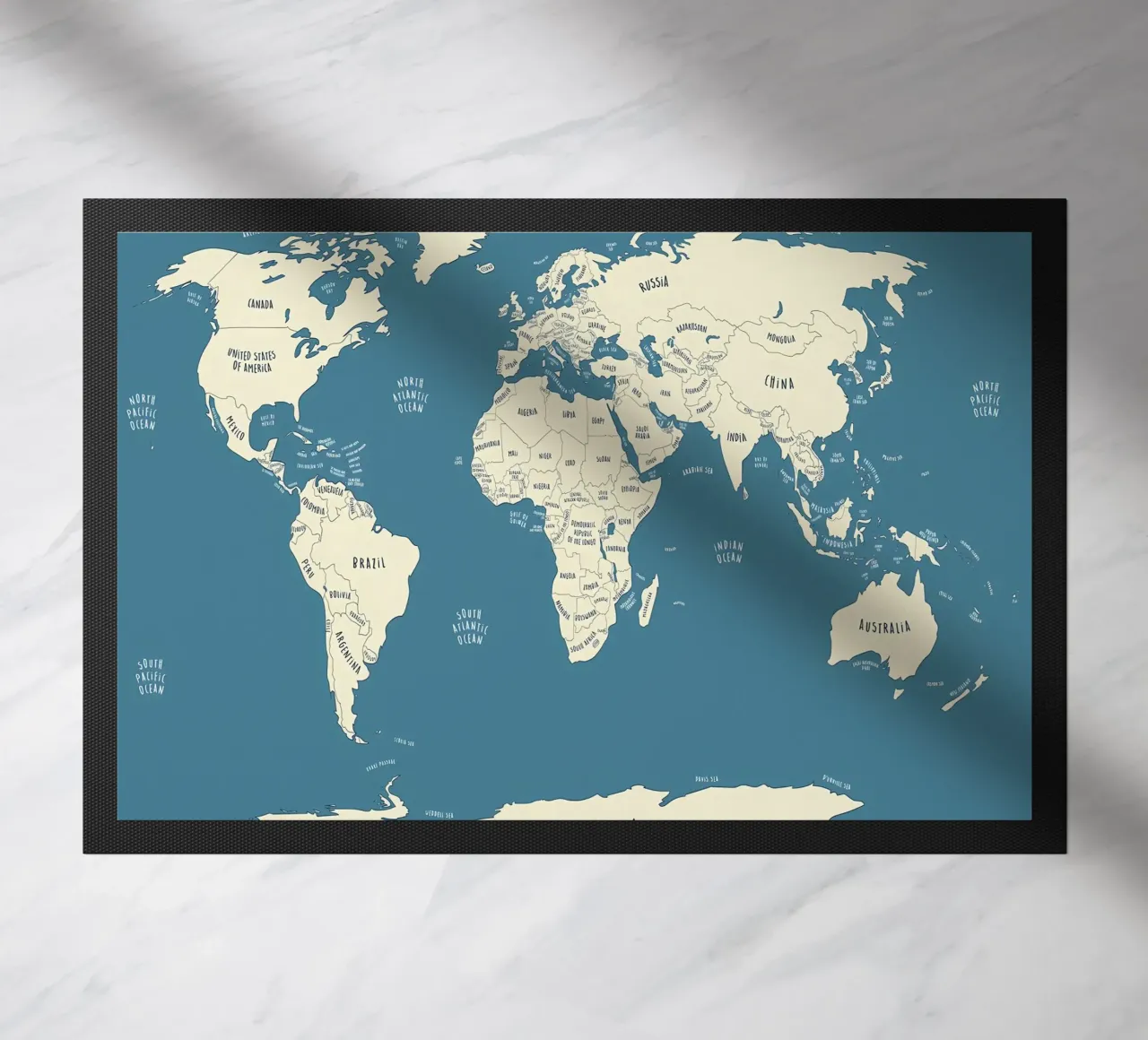 World Map doormat by Aiden Garcia