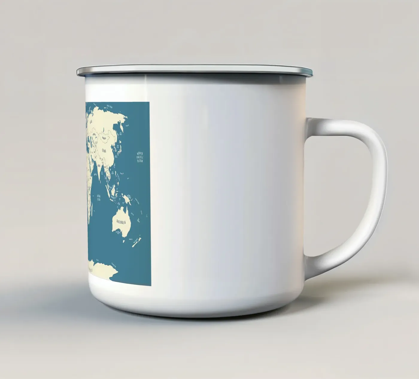 World Map enamel mug by Aiden Garcia