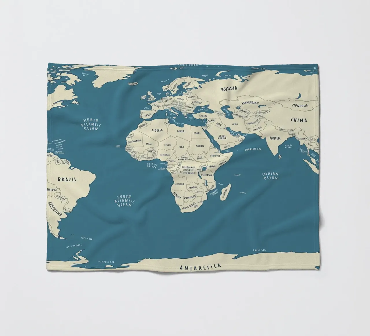 World Map fleecedeken van Aiden Garcia