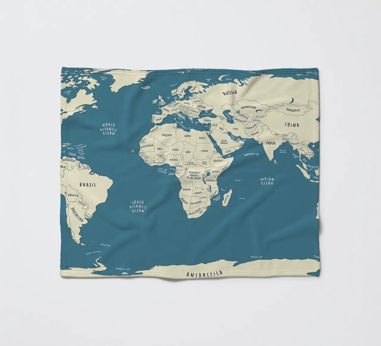 World Map fleecedeken van Aiden Garcia