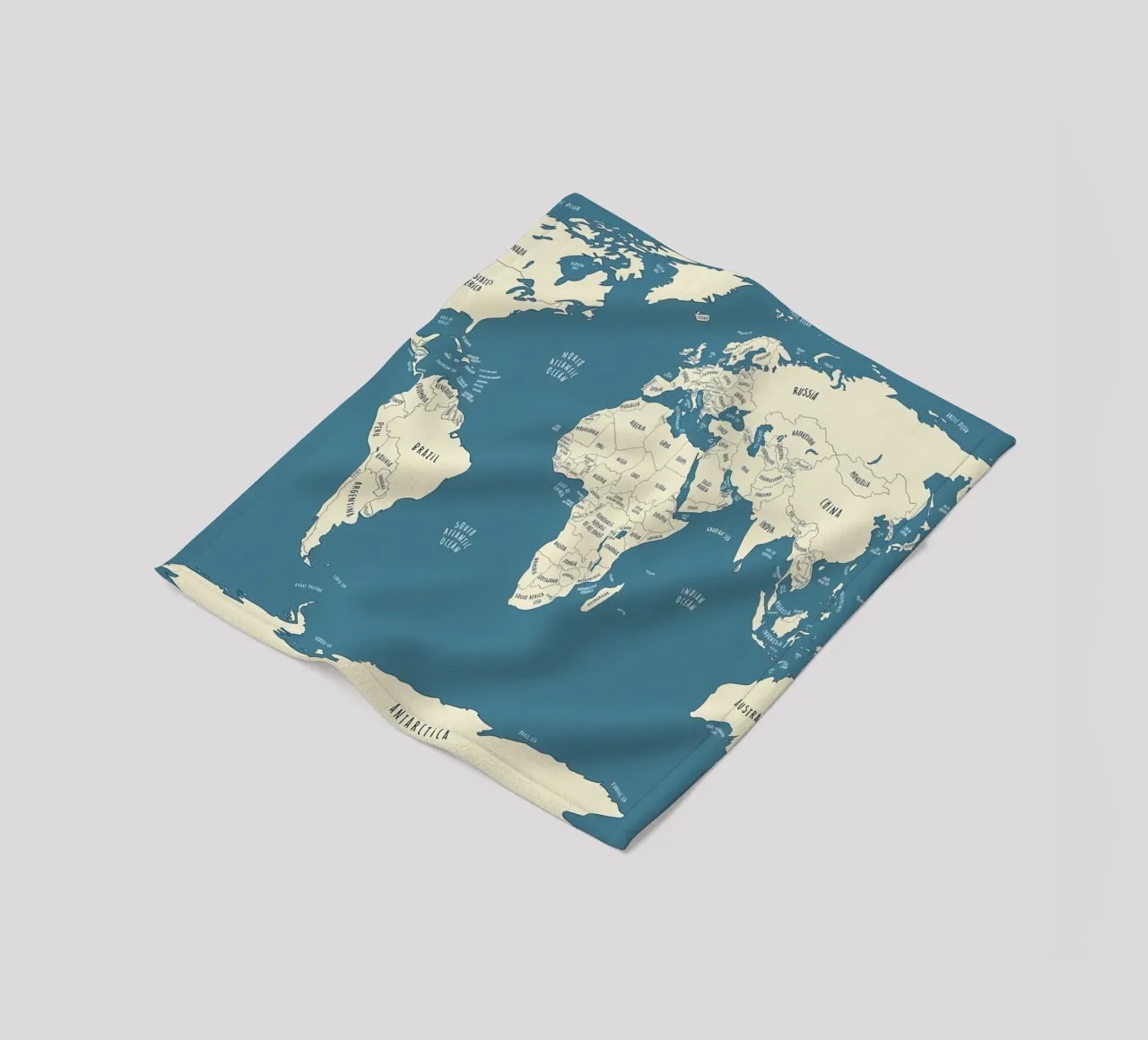 World Map fleecedeken van Aiden Garcia