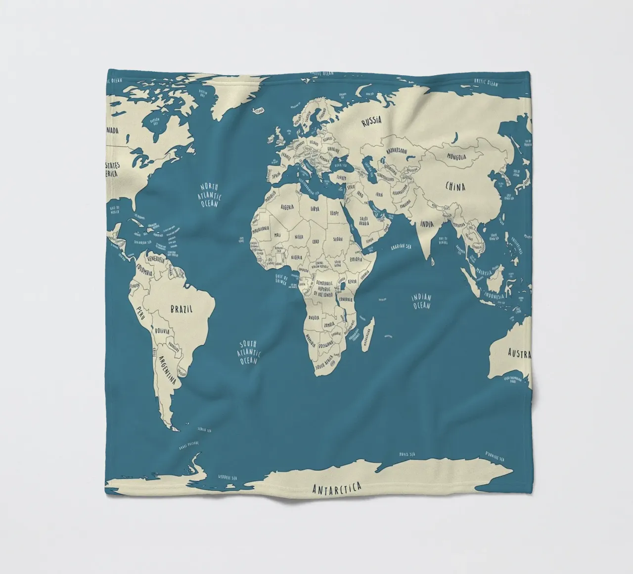 World Map fleecedeken van Aiden Garcia