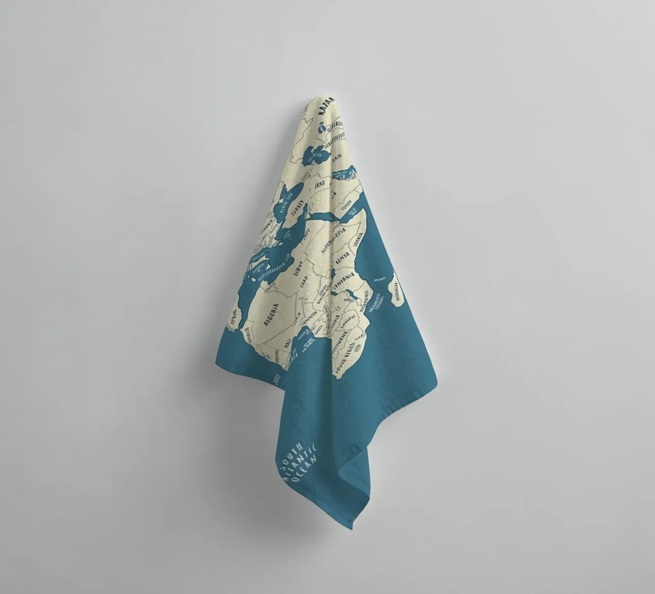 World Map towel by Aiden Garcia