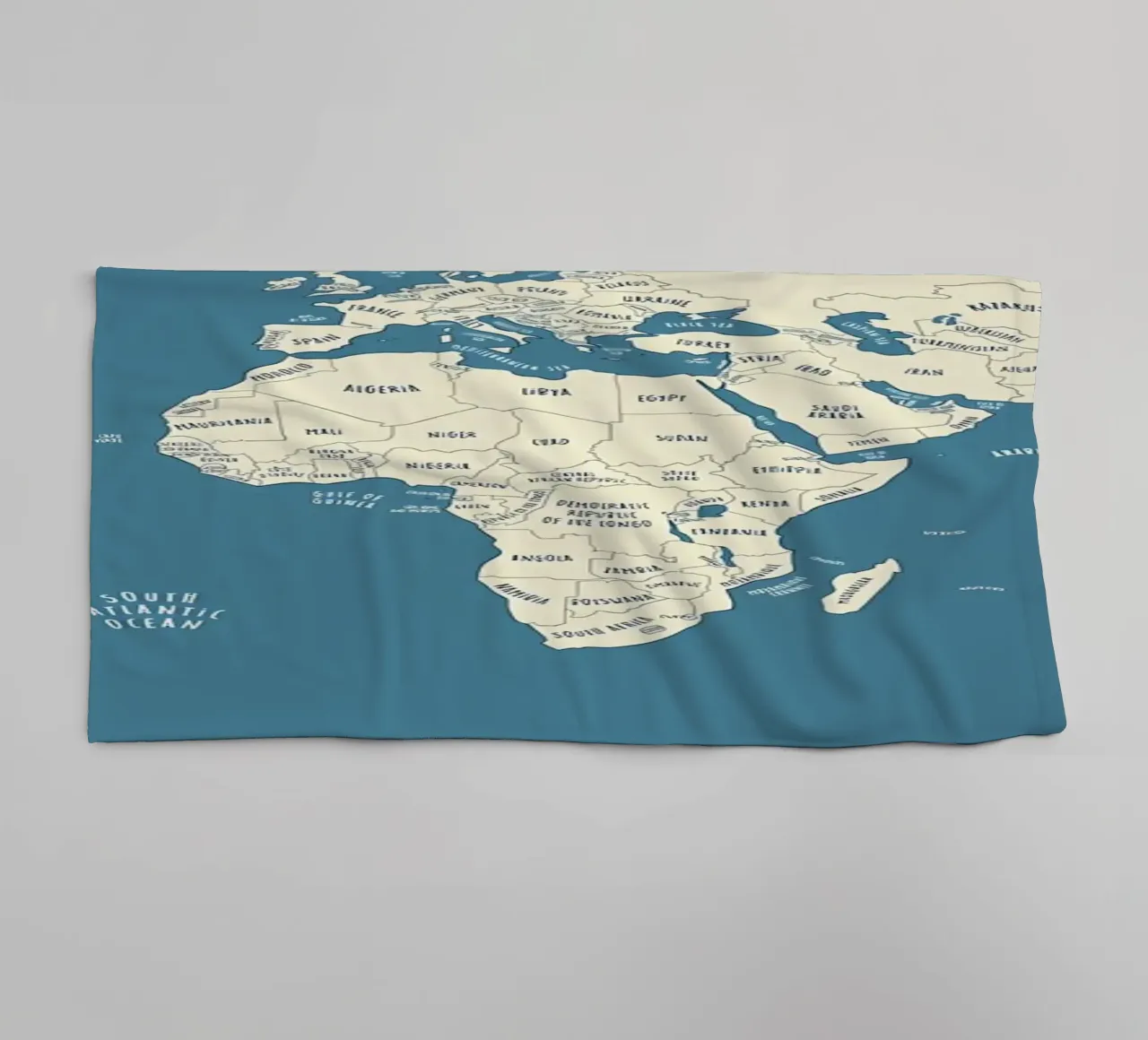 World Map towel by Aiden Garcia