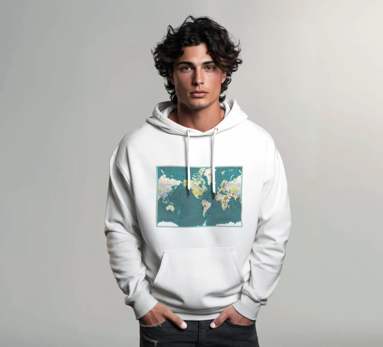 Mappa del mondo felpa con cappuccio da Aiden Garcia