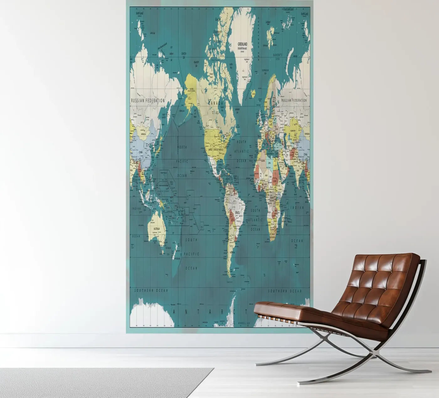 Wereld Kaart fotobehang van Aiden Garcia