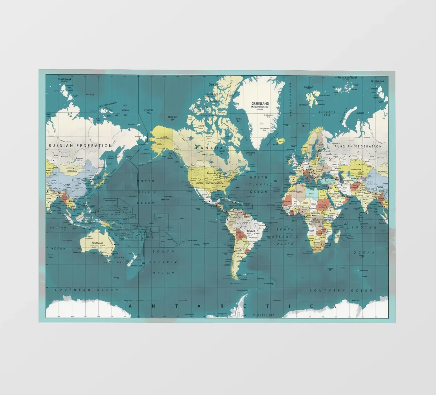 Wereld Kaart fotobehang van Aiden Garcia