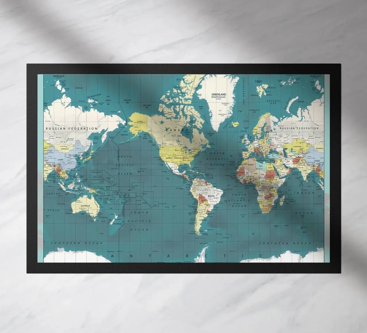 World Map doormat by Aiden Garcia