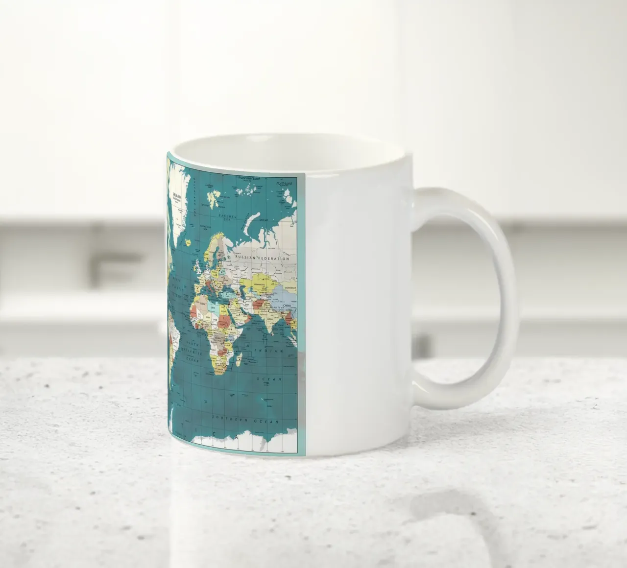 World Map ceramic mug by Aiden Garcia
