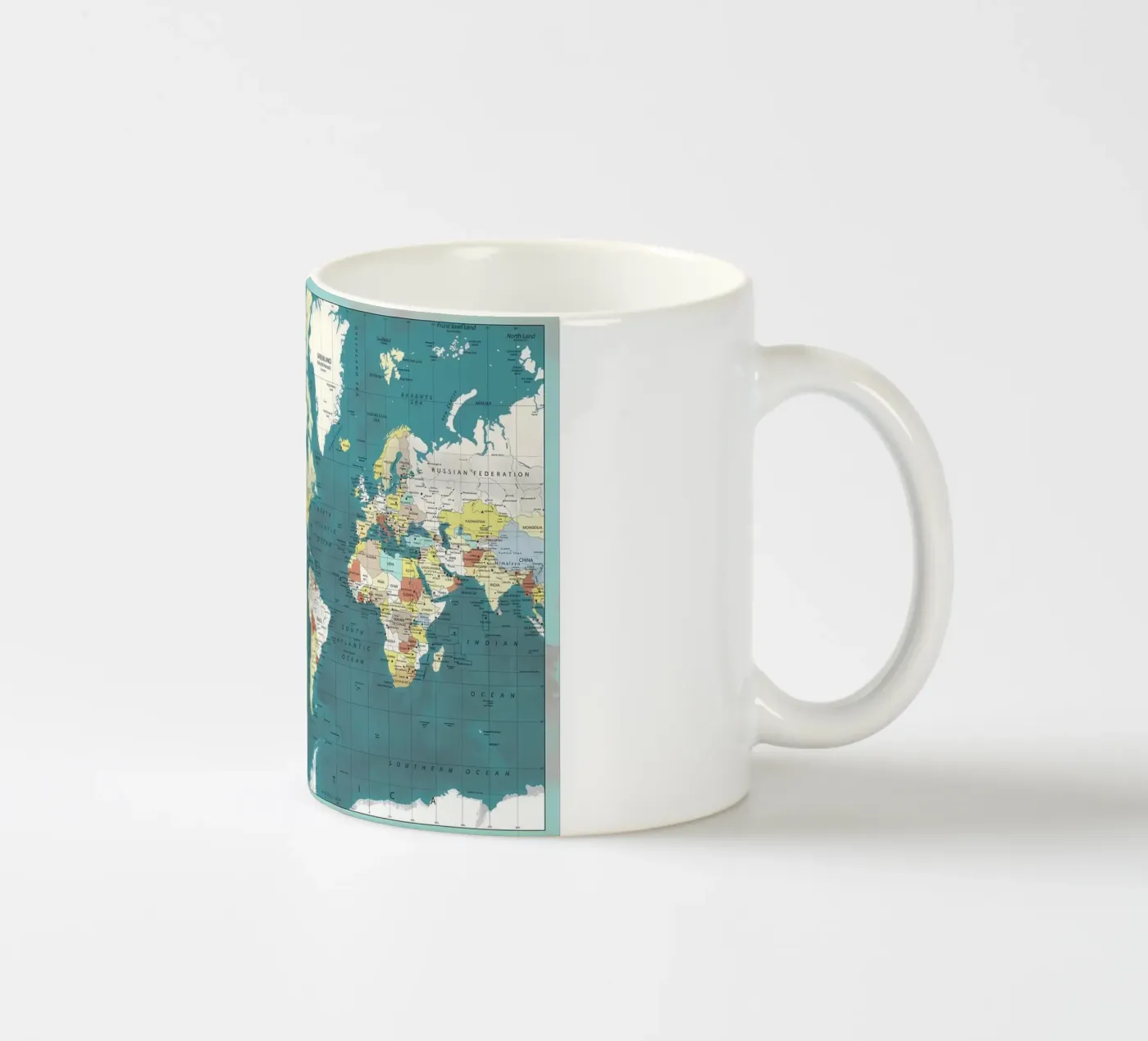 World Map ceramic mug by Aiden Garcia