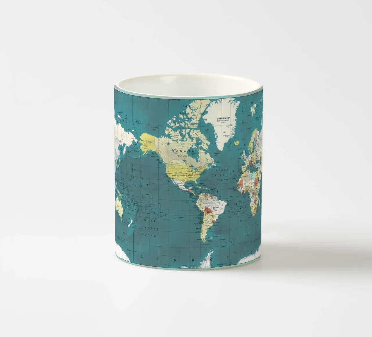 World Map ceramic mug by Aiden Garcia