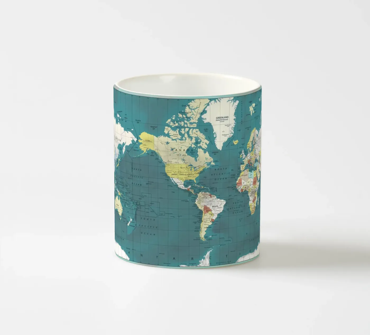 World Map ceramic mug by Aiden Garcia