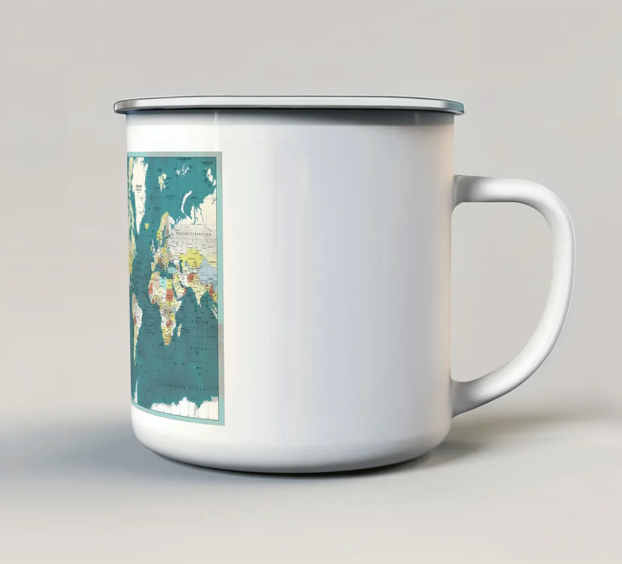 Mappa del mondo tazza in smalto da Aiden Garcia