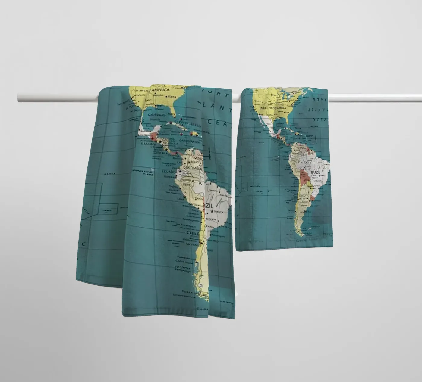 World Map towel by Aiden Garcia