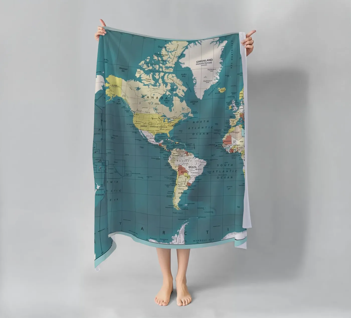 Wereld Kaart strandhanddoek van Aiden Garcia