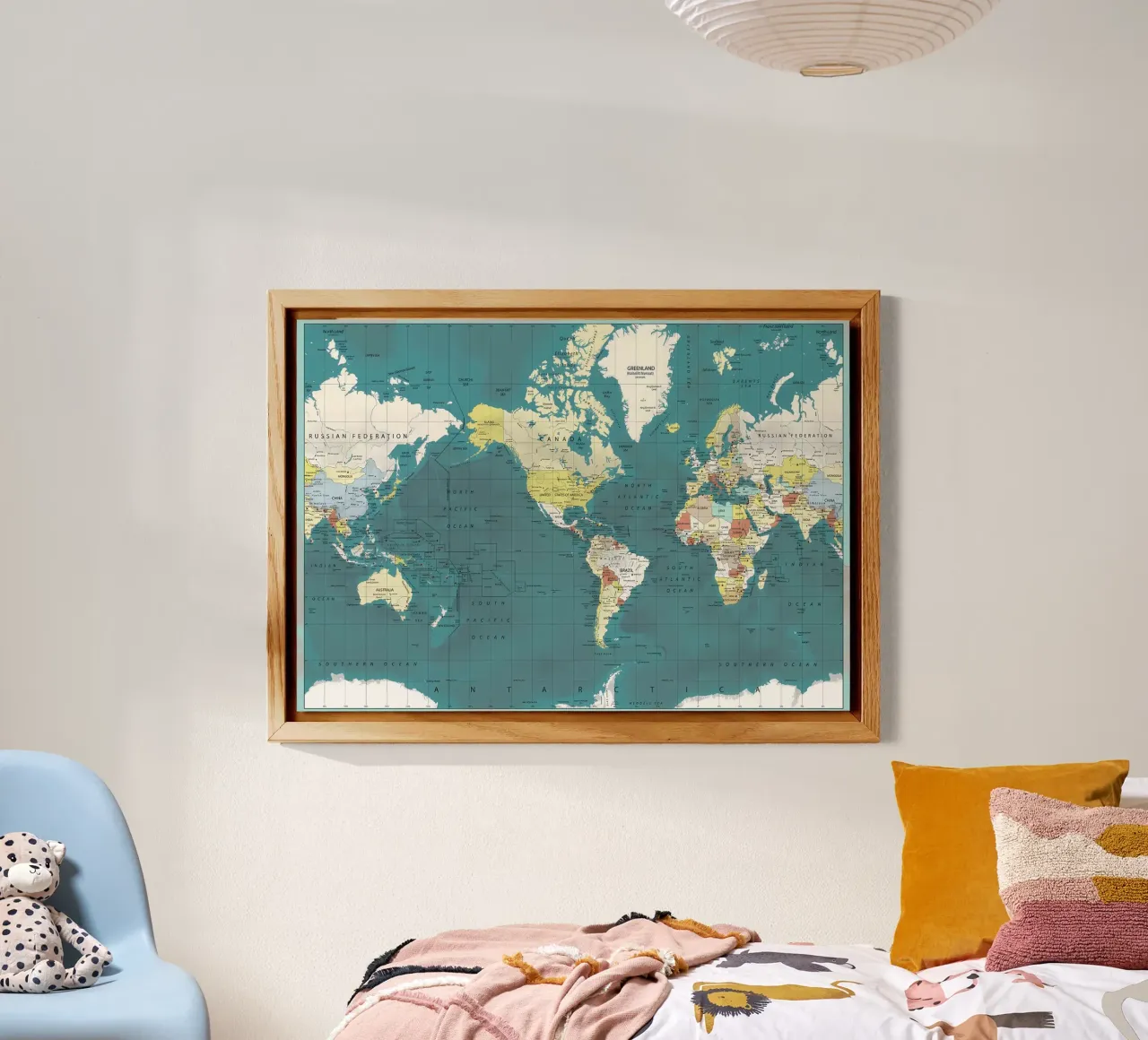 Mappa del mondo alluminio dibond da Aiden Garcia