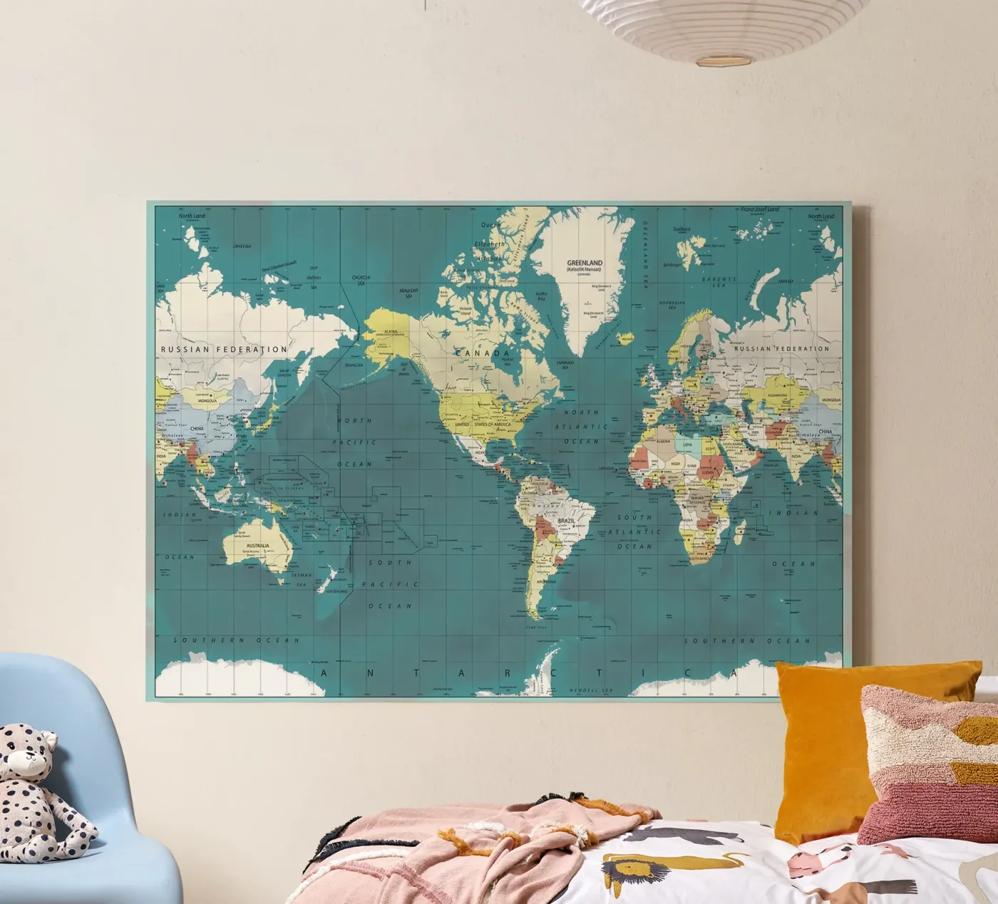 Wereld Kaart canvas van Aiden Garcia