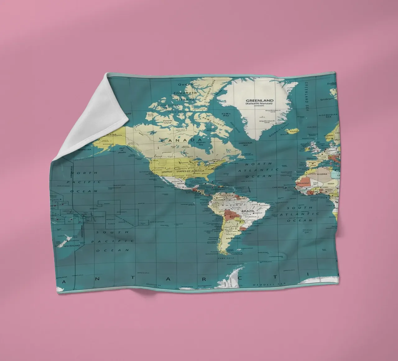 World Map fleece blanket by Aiden Garcia