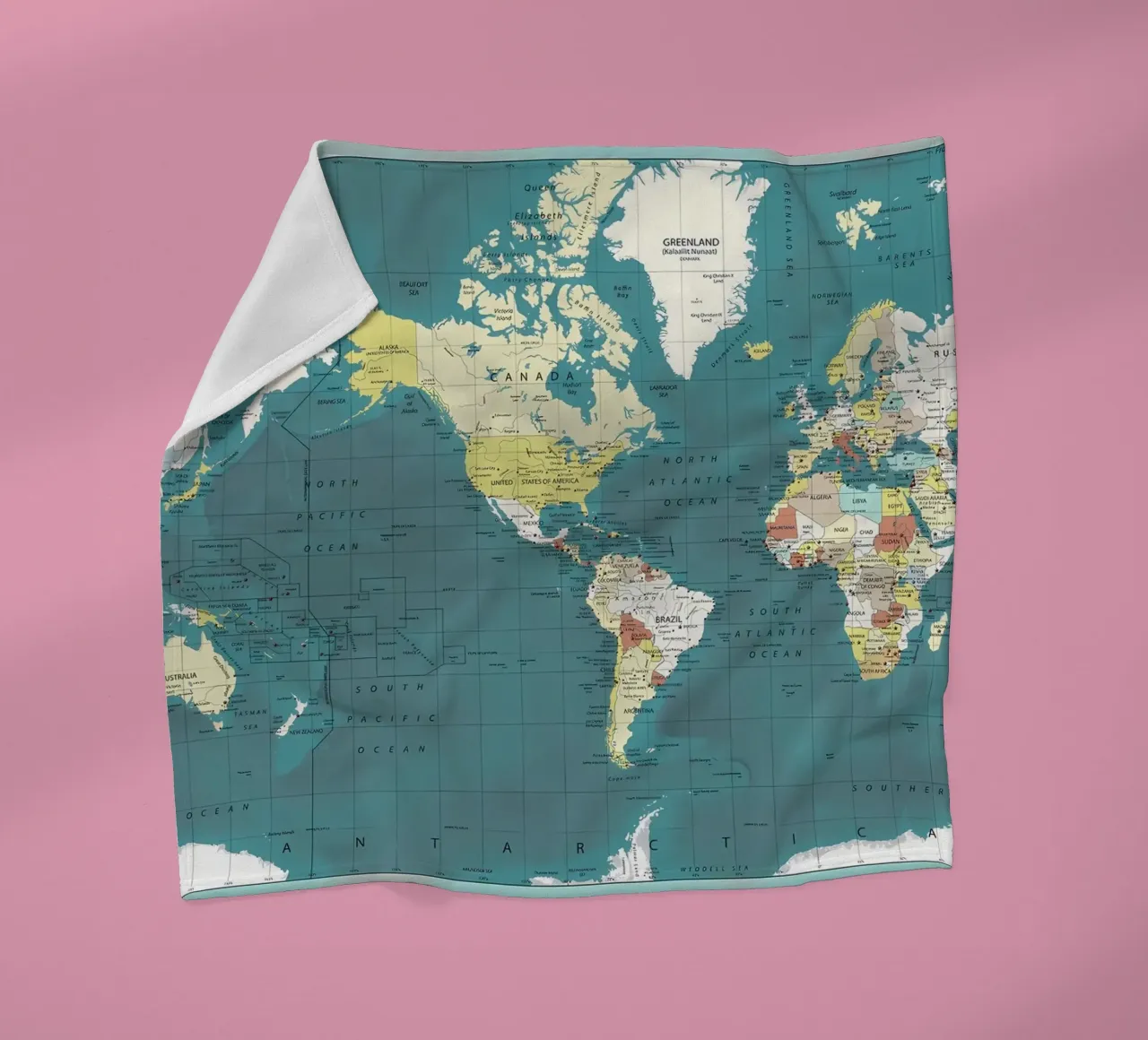 World Map fleece blanket by Aiden Garcia