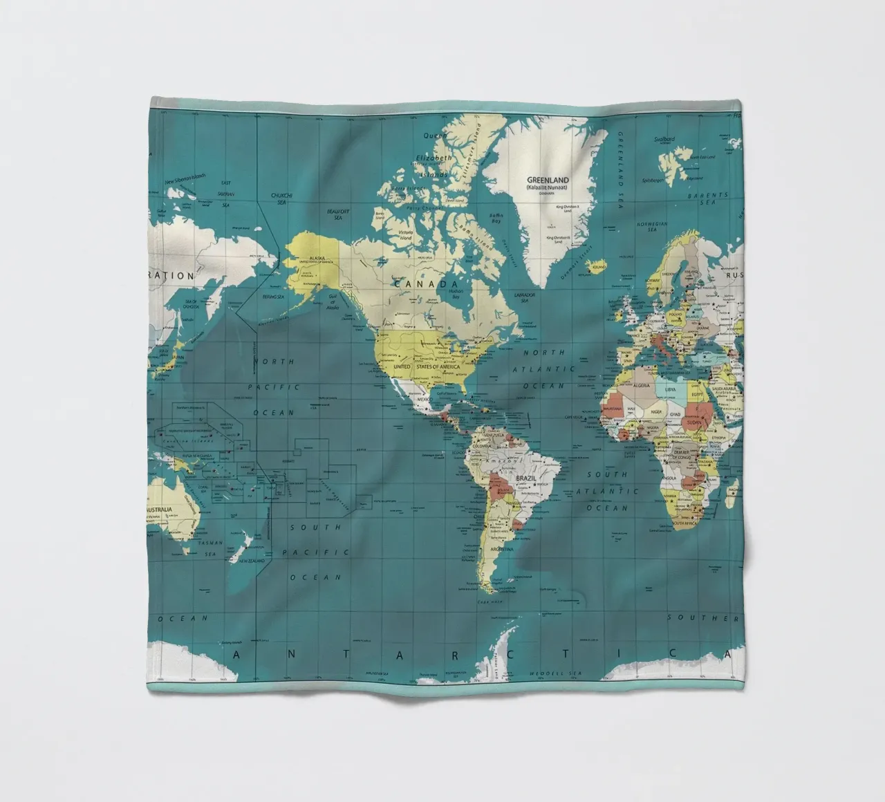 World Map fleece blanket by Aiden Garcia