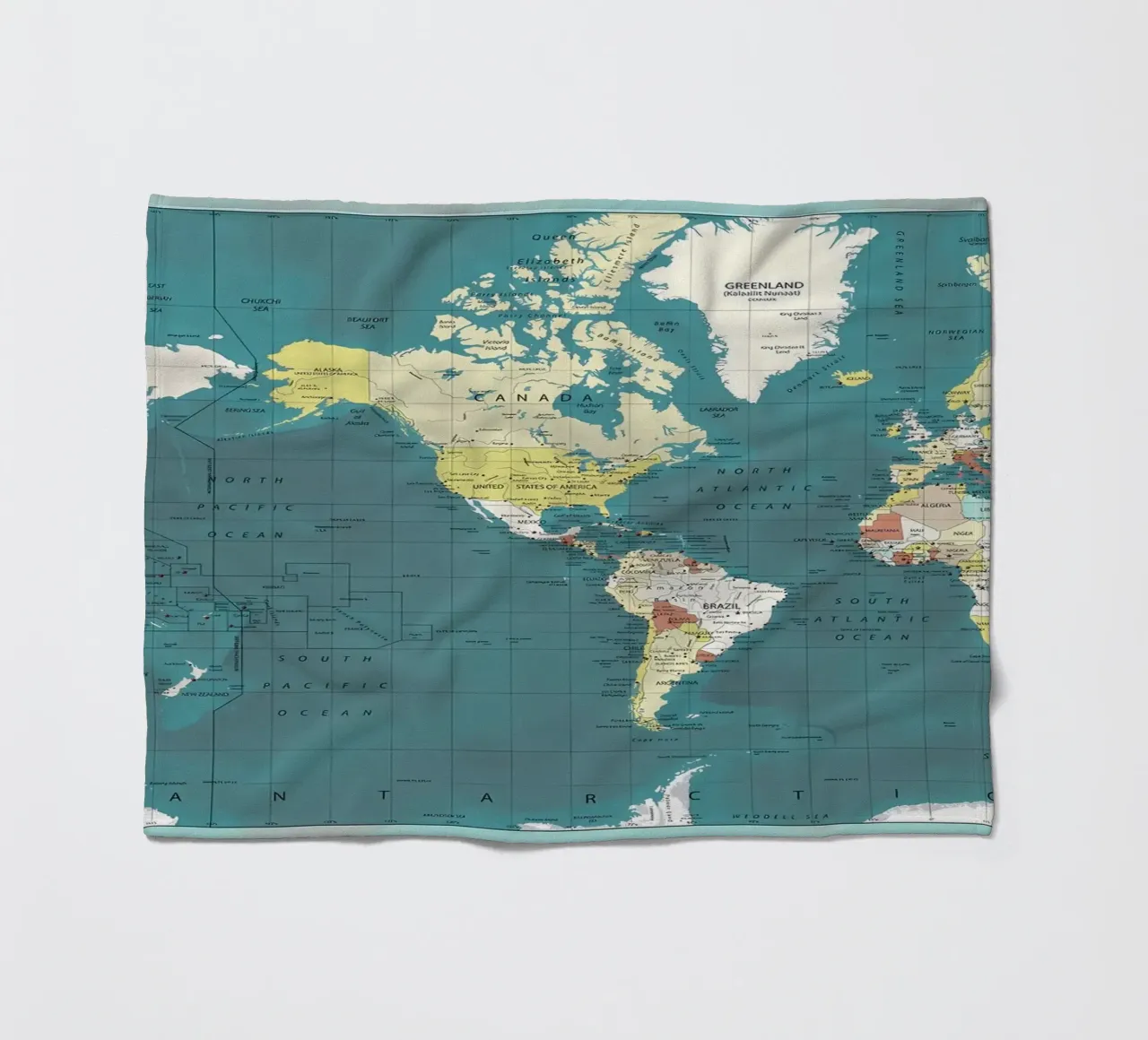 World Map fleece blanket by Aiden Garcia
