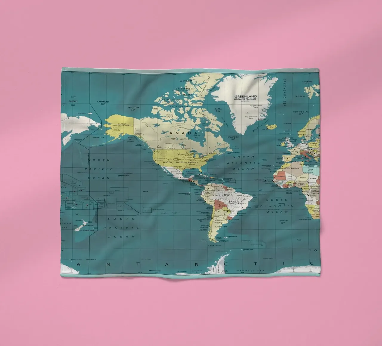 World Map fleece blanket by Aiden Garcia