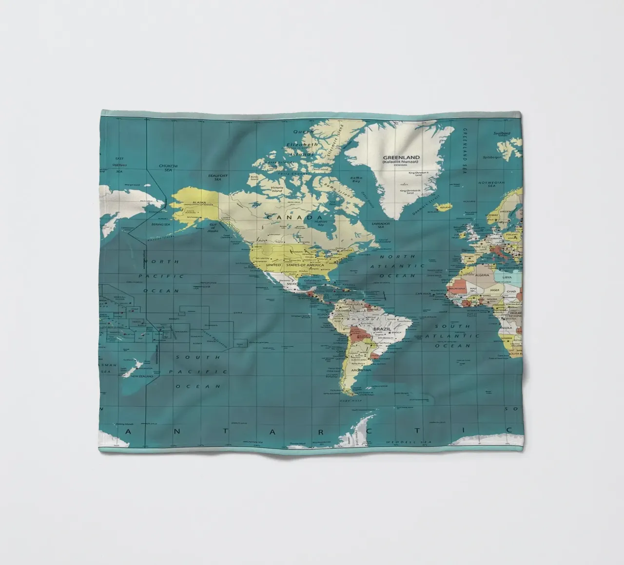 World Map fleece blanket by Aiden Garcia