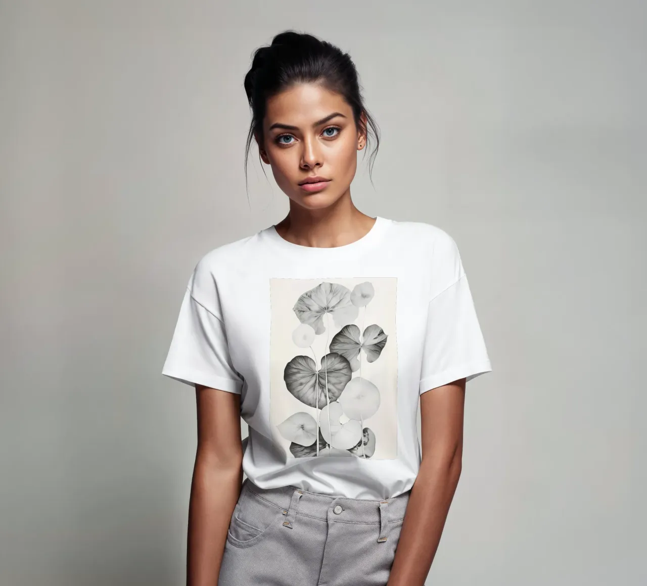 Foglie in bianco e nero t-shirt da Nicholas Campbell